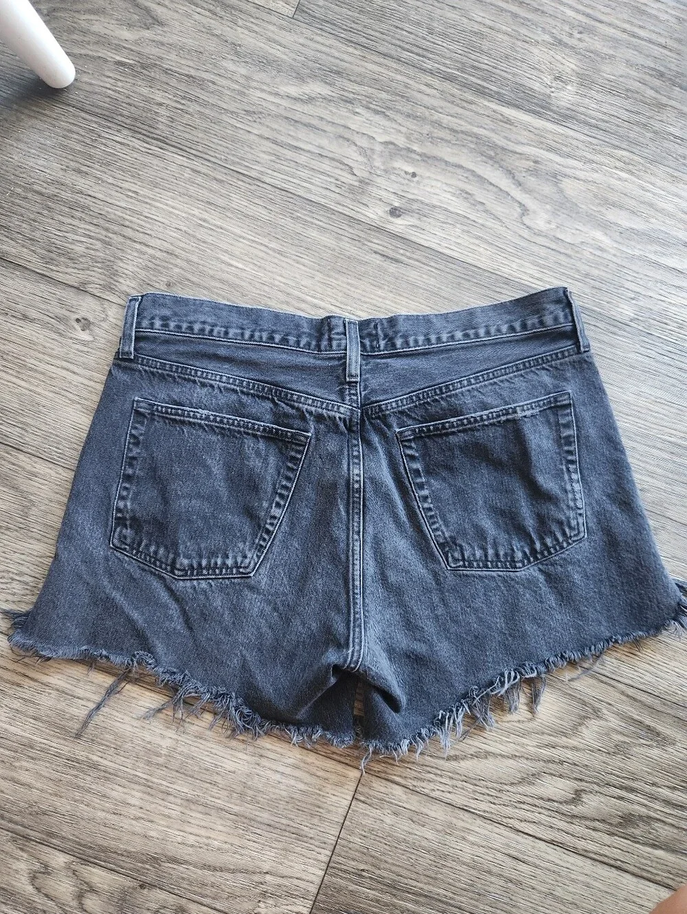 Agolde Black Parker Long Denim Shorts Size 31